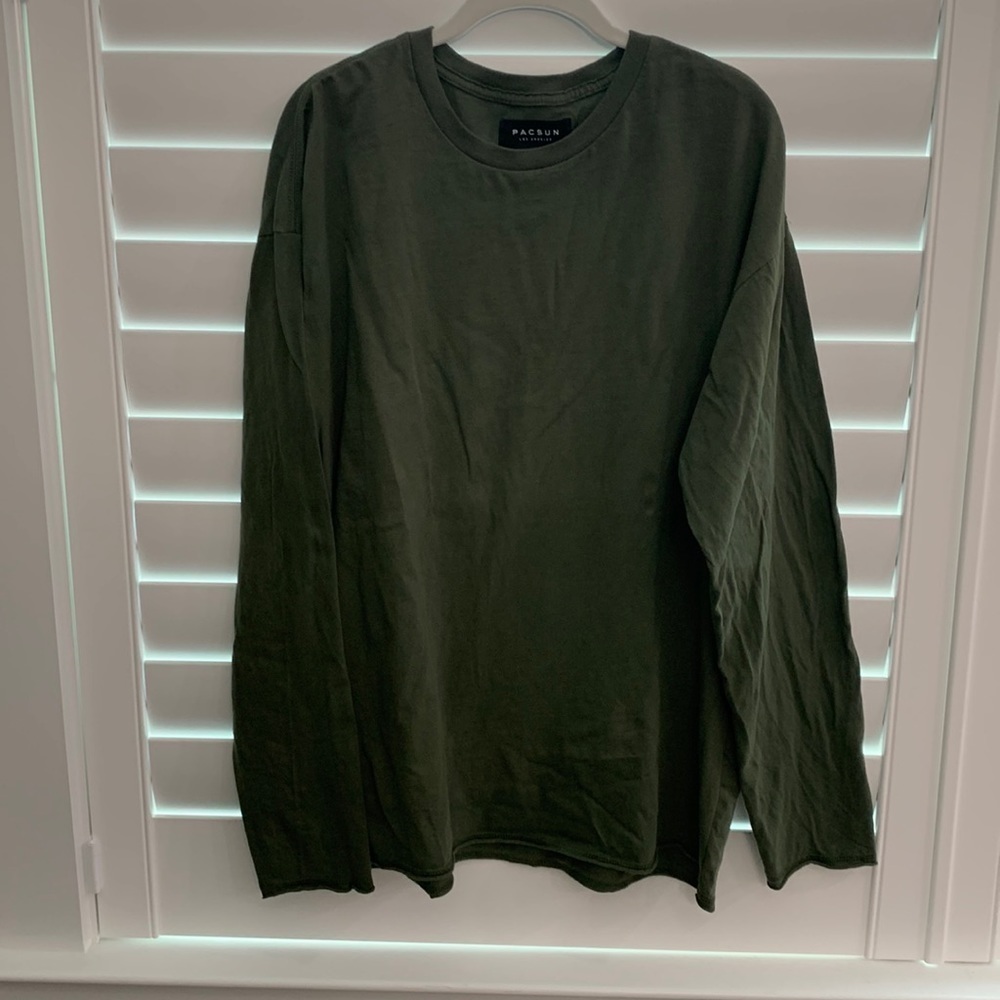 Men's Green PacSun Long Sleeve Tee T-shirt